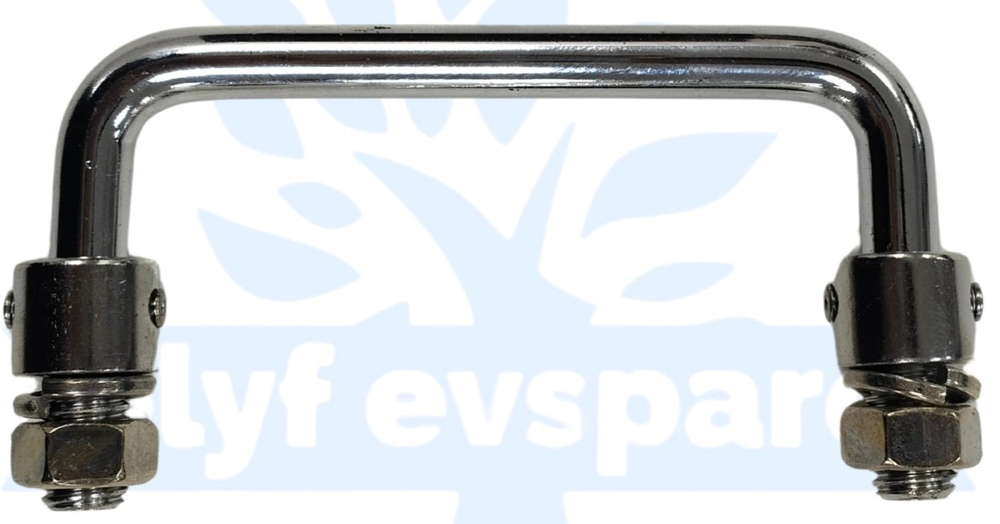 LITHIUM BATTERY METAL BOX HANDLE IRON CHROME-90MM (3b6e)