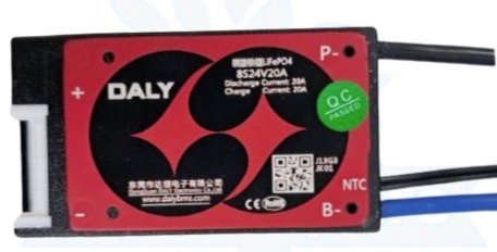 LFP 8S 20A SAME PORT W/P DALY BMS (29fa)